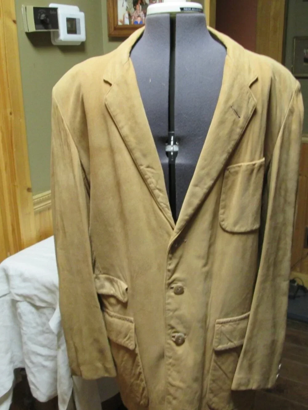 Vtg Made in California suede sport jacket MOD authentic 60s three button 4 pockt